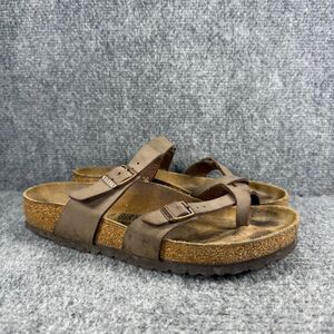 Birkenstock Mayari Sandals Womens 7 Brown Nubuck Buckle EU 38